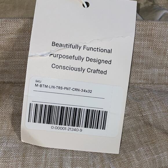 Everlane Men’s The Linen Trouser Pants 34 x 32 Flax Linen New NWT - Picture 6 of 10